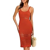 MIHOLL Womens Crochet Swim Cover Up 2025 Summer Bathing Suit Hollow Out Sleeveless Swimwear Coverups Beach Dress Sundresses