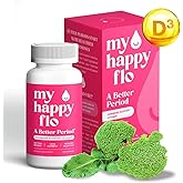 My Happy Flo PMS Support Supplement for Women with Iron, PMS Relief Hormone Support for Women, 10-in-1 PMDD Supplements for Women | DIM & I3C Indole-3-Carbinol for Cramp Relief, Heavy Flow - 60 Caps