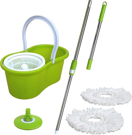 Akshat Popular Spin mop with Easy Wheels and Bucket for Magic 360 Degree Cleaning (Color as per Availability)