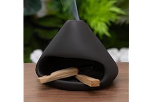 MOUGIGI Palo Santo Holder Incense Burner-Zongzi Clay Smudge Bowl with Chimney, Mini Ceramic Fireplace for sage、Cone Burning, Aromatic Home Decor, Ceramic ash Tray, Anxiety Relief Meditation for Women
