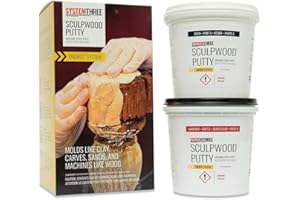SYSTEMTHREE System Three 1600K20 SculpWood Putty Kit, 0.5 Gallon, Brown