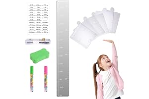 Growth Chart Mirror with Sticker Wall Ruler Removable Height Measure Chart Hanging Measuring Ruler Wall Decal Acrylic Foldabl