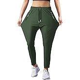 Hidkat Women's Outdoor Hiking Pants Lightweight Breathable Quick Dry Stretchy Running Athletic Pants with Zipper Pocket
