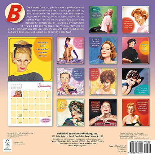The B Word 2019 Wall Calendar
