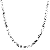 Savlano 925 Sterling Silver 3.5mm Solid Italian Rope Diamond Cut Twist Link Chain Necklace With a Gift Box For Men & Women - Made in Italy