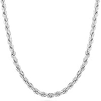 Savlano 925 Sterling Silver 2.5mm Solid Italian Rope Diamond Cut