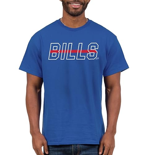 Junk Food Clothing x NFL - Buffalo Bills - Championship Drive - Unisex Adult Short Sleeve Fan T-Shirt for Men and Women - Size XX-Large