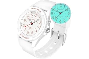 TENOCK Waterproof Nurse Watch for Medical Professionals Students Women Men, Night Light, 12/24 Hour Military Time Easy to Read Dial, Second Hand Watch for Nursing Day Gifts