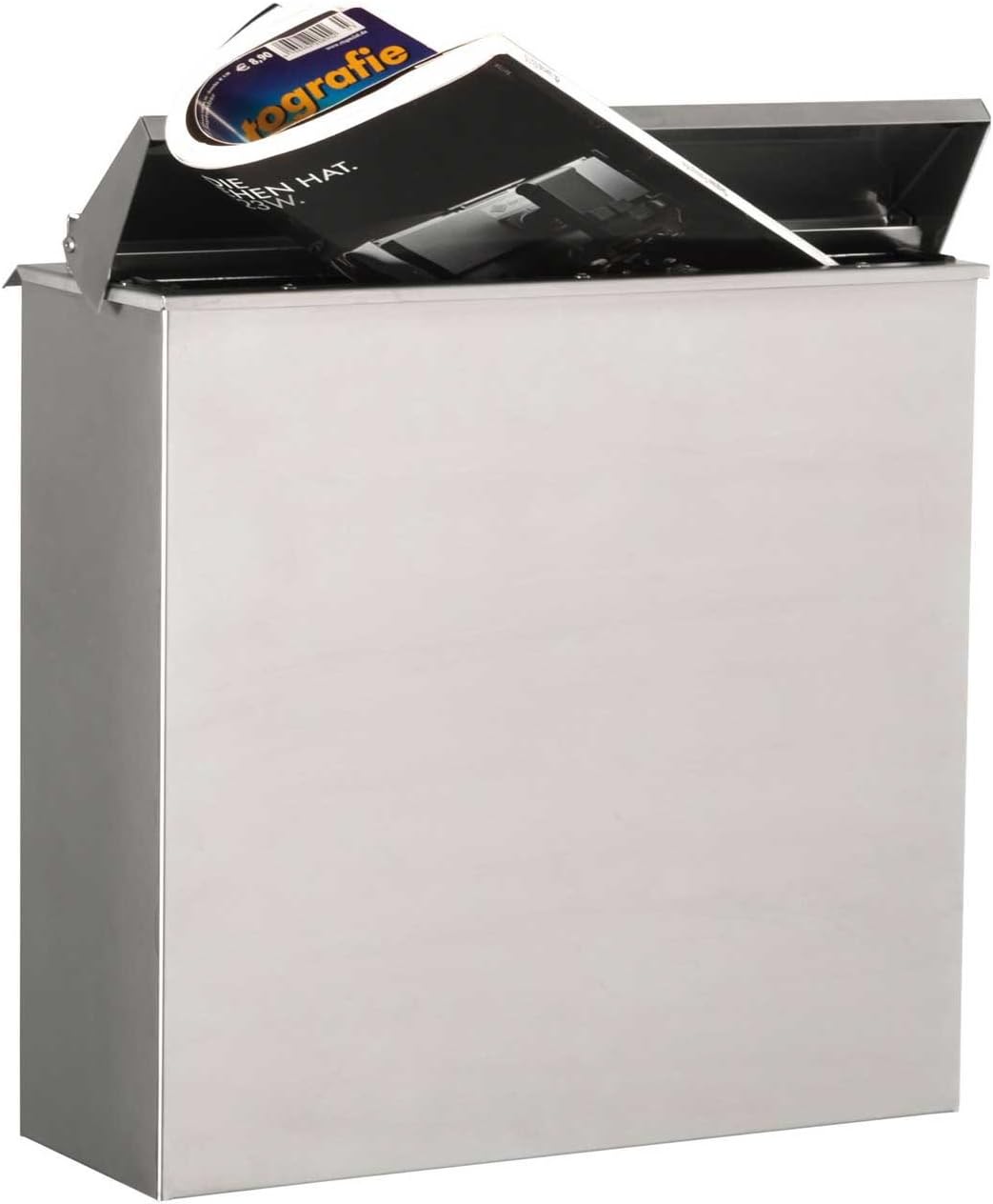 Max Knobloch Edelstahlbriefkasten Zaunbriefkasten Edelstahl 17 Liter Chicago