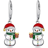 Qyvit Christmas Reindeer/Christmas Tree Earrings 925 Sterling Silver Xmas Jewelry Gifts for Women