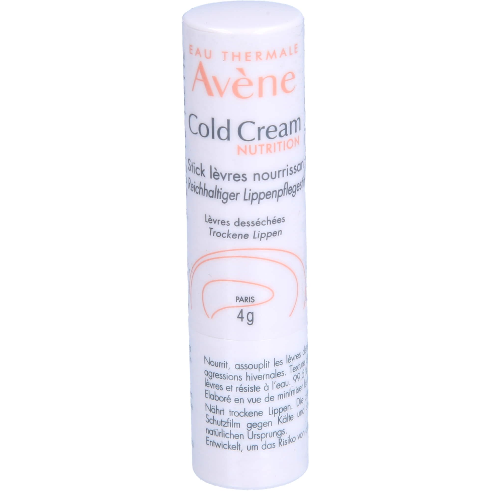 Avène Cold Cream Nutrition Nourishing Lip Balm 4g – Intensive Moisturising Care for Dry & Chapped Lips – Soothes and Protects