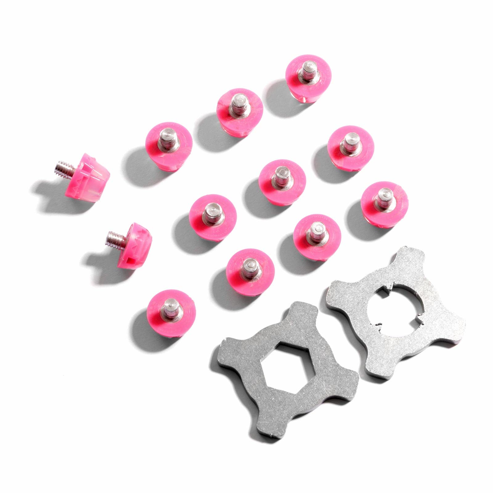 Genérico TPU Football Studs-12X Replacement Soccer Cleats with 2X Studs Wrench Included (fluorine pink)