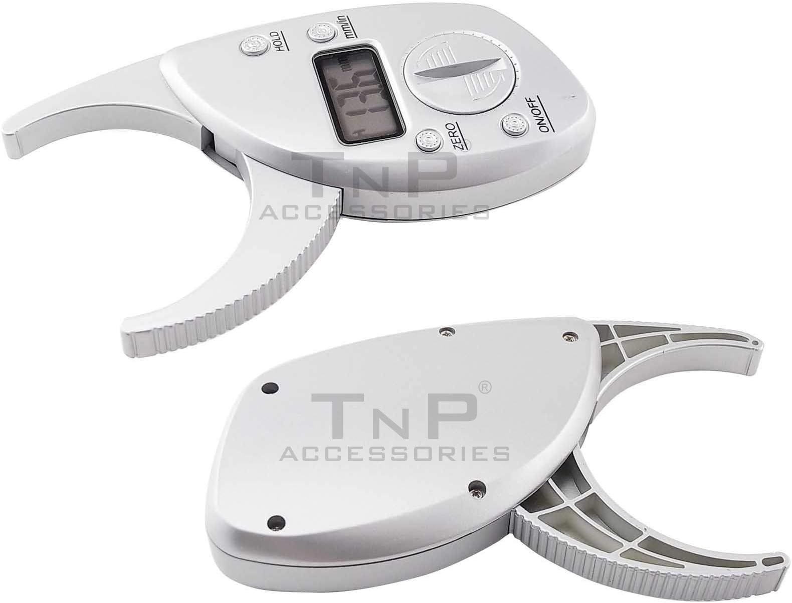 TnP Accessories Body Fat Caliper Digital Body Fat Caliper Electronic Handheld Body Fat Measurement Device Measuring Tool Skinfold LCD Display Tester Analyzer Composition (Battery Included)