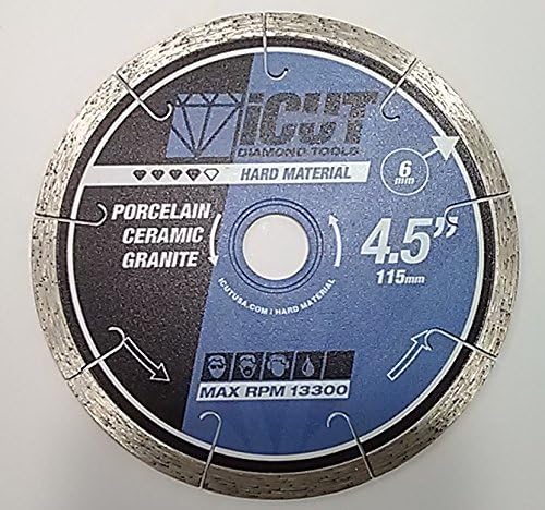 Thin Rim J Slot Diamond Blade - Super Fast, Super Smooth! Chip Free Cutting of Tile and Porcelain / Para Cortar Azulejo rapido (4.5 Inch)