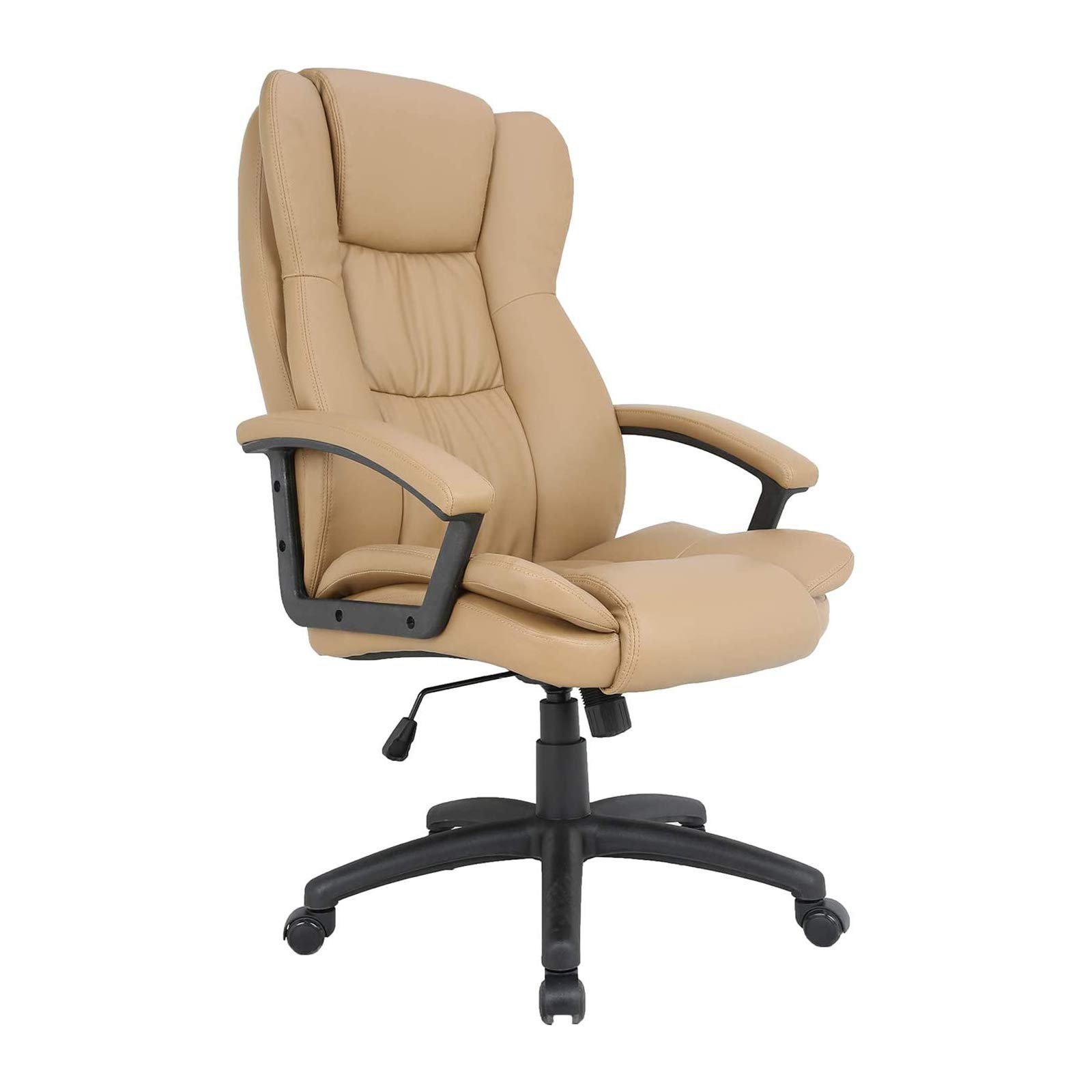 HOMEFUN Ergonomic Executive Office Chair, Brown High Back Comfortable Adjustable Leather Home Desk Chair Big and Tall Computer Task Chair with Lumbar Support