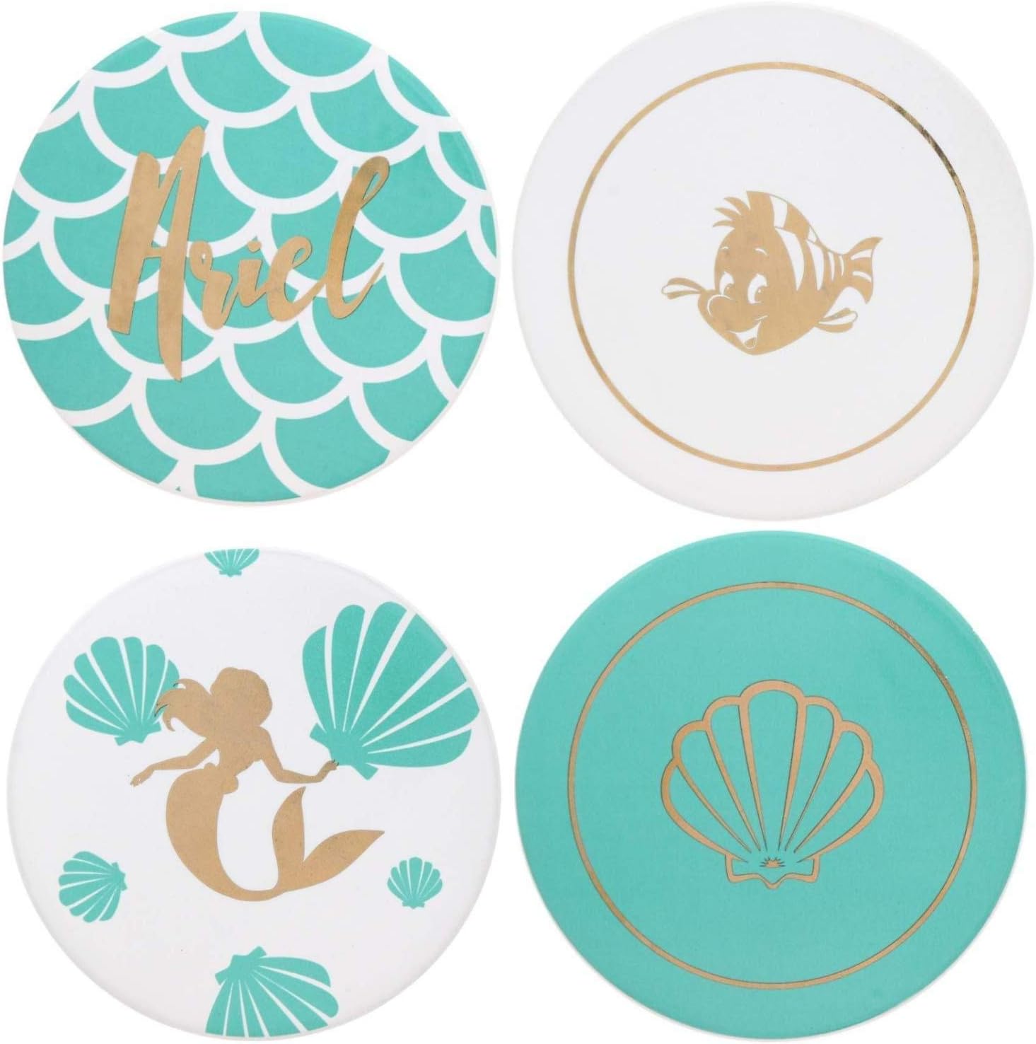 Disney The Little Mermaid 4 Piece Ceramic Coaster Set