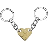 Lyinkeeltd 2pcs Heart Keychain for Couples Brick Matching Heart Keychain Set for Boyfriend Girlfriend