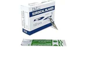 Disposable Surgical Scalpel Blades Sterile Size 10A High Grade Carbon Steel 2.1% 10xx Individually Foil Wrapped by P&P Medical Surgical (100)