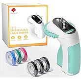 Memoqueen Green Embossing Label Maker with 6 Tapes, Portable Manual Vintage Label Writer,Old school Embossed Label Maker Prin
