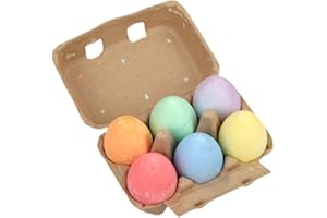 Nishiyuenyi Sidewalk Chalk Set Egg Shaped Chalks Easter Egg, 6Pcs Solid Color