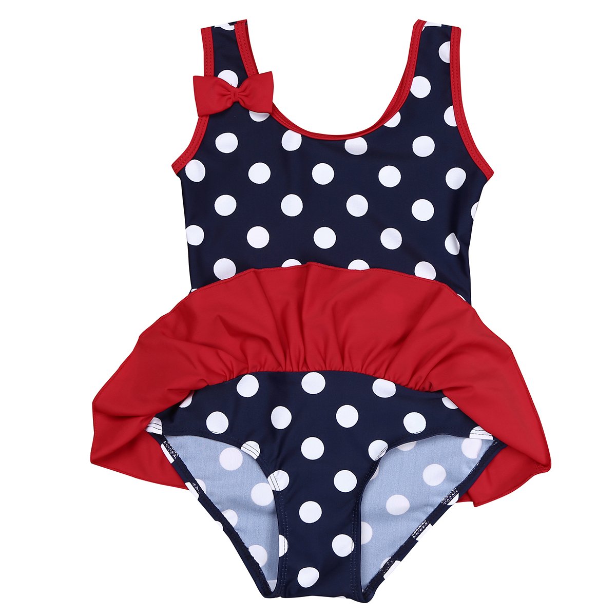 Clothing iEFiEL Girls One Piece Swimsuit Polka Dots/Printed Swimwear
