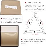 HEYOMART Sun Shade Sail Waterproof 3.6m Triangle UV 98% Sand view 7