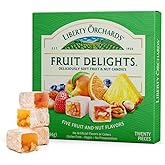 Liberty Orchards, Fruit Delights - Assorted Vegan Fruit and Nut Candies, Gluten Free, Lokum with Nuts, Strawberry &amp; Walnut Turkish Delight Gourmet Snack 10 Oz