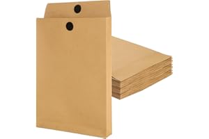 MUXHEL 50 Pack Expandable Large Kraft Envelopes 9.4" x 13.2" Kraft Document Catalogue Envelopes Peel and Seal Mailing Manilla