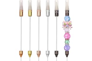 beinkmake 6Pcs Beadable Rhinestone Picker Dotting Pen Rhinestone Adding Dual-ended Beadable Handle DIY Nail Art Decoration Tool for Pick Up and Place Gems Crystals