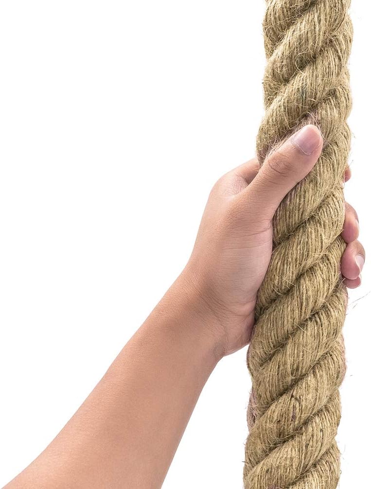 Aoneky Jute Rope - 1.18/1.5 Inch Twisted Hemp Rope for Crafts, Climbing, Anchor, Hammock, Nautical, Cat Scratching Post, Tug of War, Decorate (1 inch x 48 Feet) - - 