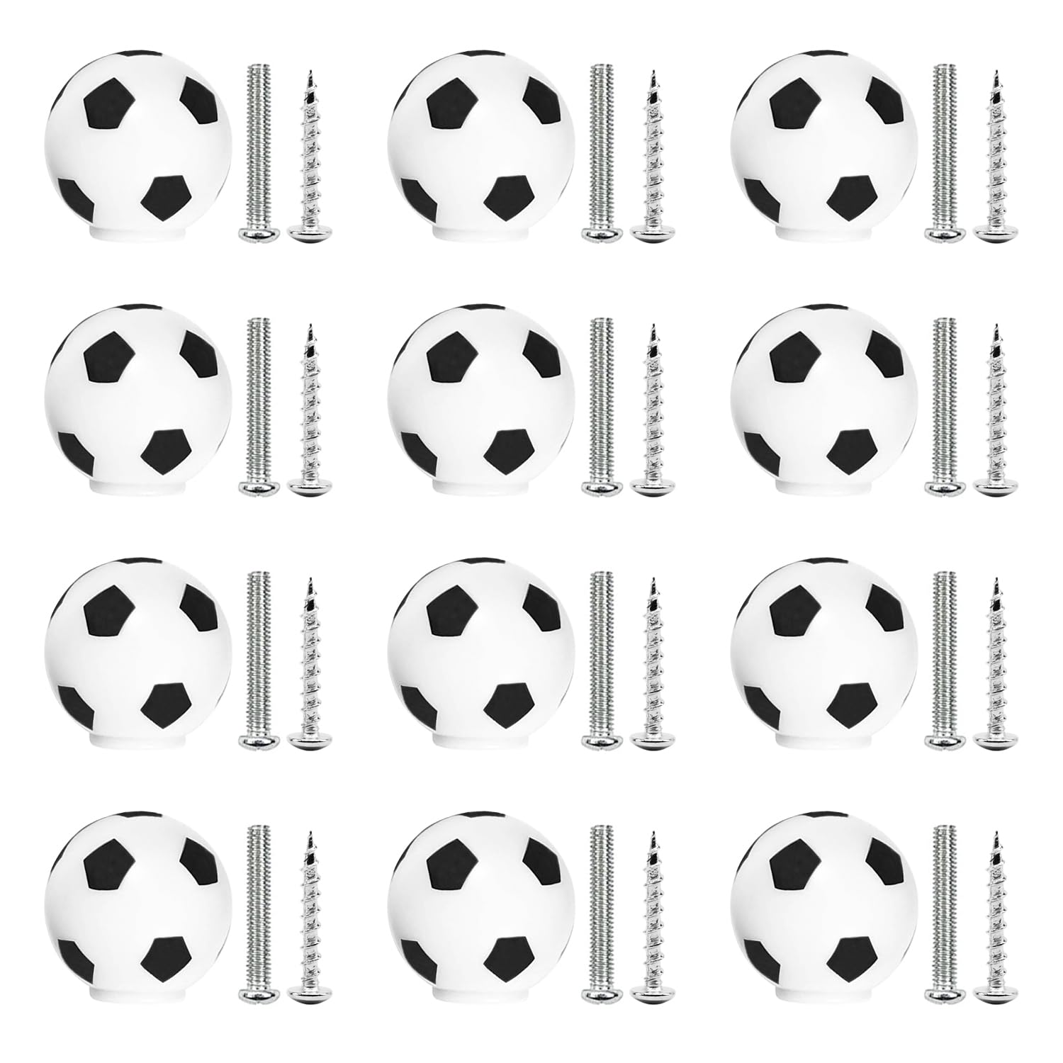 MABAHON 12Pcs Football knobs Handles Soccer Knobs Drawer Knobs Kids Dresser Knob for Dresser Cupboard Wardrobe Cabinet Home Kitchen Bathroom Wardrobe(12pcs)