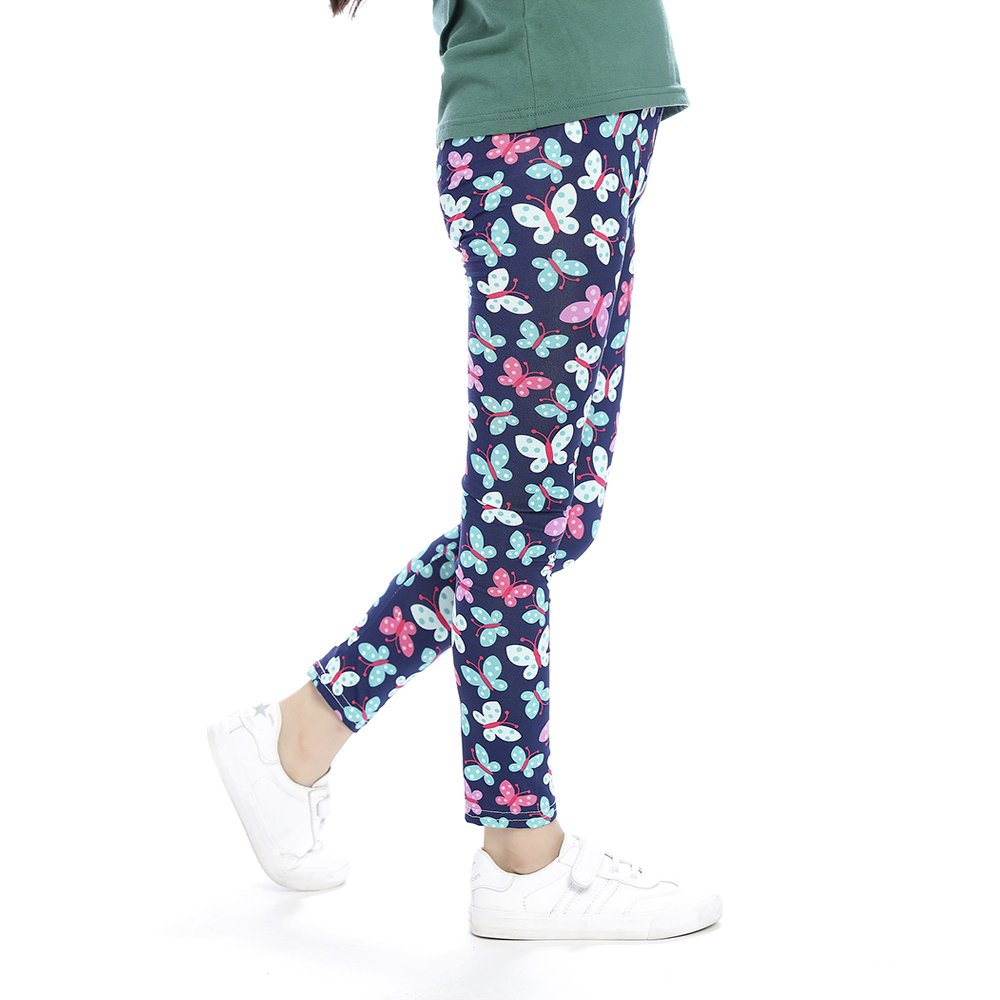 slaixiu Girls Leggings Stretchy Kids Pants Classic Printing Flower Pattern(BBFOO_70#)