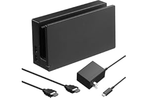 HAEBORL TV Dock Station for Switch, Replacement 3 in 1 Switch TV Docking Station Set with Original IC Module, AC Charger, 1080P HDMI Cable Accessories for Switch Console