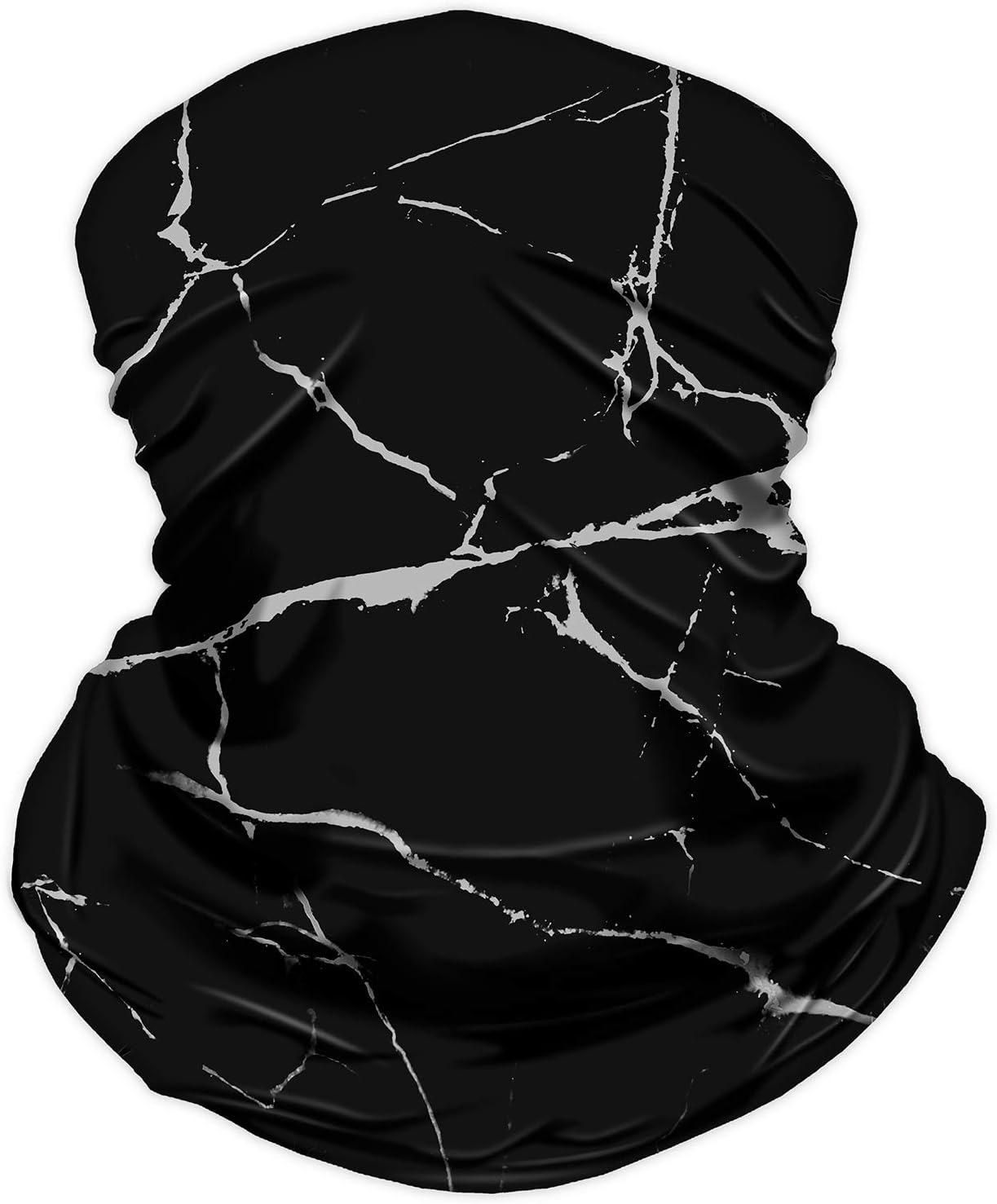 Reusable Mouth Mask with Adjustable Tie Behind Head Straps, Face Mask for Dust and Travel Face Scarf (Marble Black)