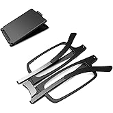 SKYOLUY Case Upgrade Ultra-light and Thin Foldable Reading Glasses Folding Readers for Men Women Compact Portable Rectangle Eyewear Case (Black, 1.5)
