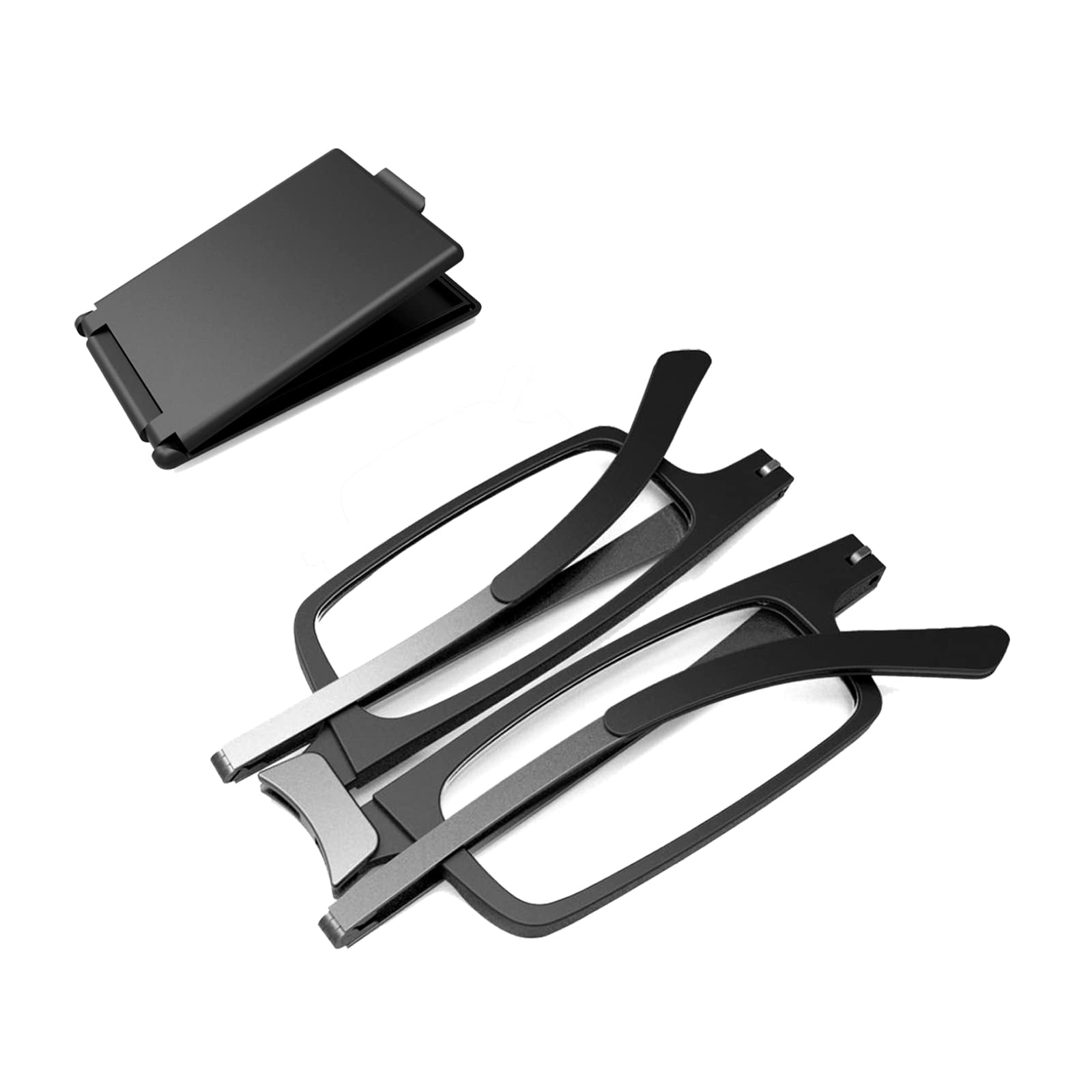 Photo 1 of SKYOLUY Case Upgrade Ultra-light and Thin Foldable Reading Glasses Folding Readers for Men Women Compact Portable Rectangle Eyewear Case (Black, 1.25)