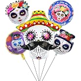 Day of the dead party balloons,sugar skull foil balloons for Mexico Dia De Los Muertos party decoration/Halloween Fiesta party supplies balloons