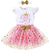 Beleva Baby Girl Birthday Outfit Romper My 1st Cake Smash Skirt Set Tutu Dress with Sequins Bowknot Headband 3Pcs