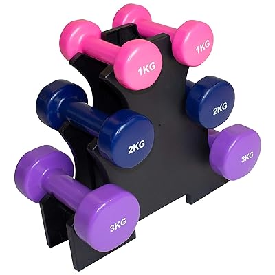 MENCIRO Dumbbell Set with Stand 1KG, 2KG, 3KG Kenya Ubuy