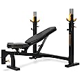 PowerTec Workbench Olympic Weight Bench Press for Home Gym WB-OB16 - Adjustable Workout Bench with 9 Horizontal, Vertical Positions, 7 Incline Positions, Decline - Fitness Equipment