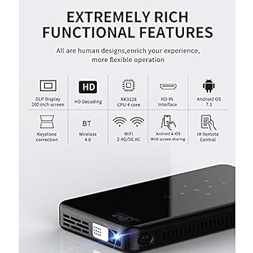 Mini proyector Recargable 1080p Mini proyector portátil Compatible ...