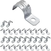 Litoexpe 30 Pcs 3/4 Inch Plated Steel EMT Pipe Strap, Heavy Duty One Hole Strap Bracket, Zinc Pipe Clamps for EMT Conduit