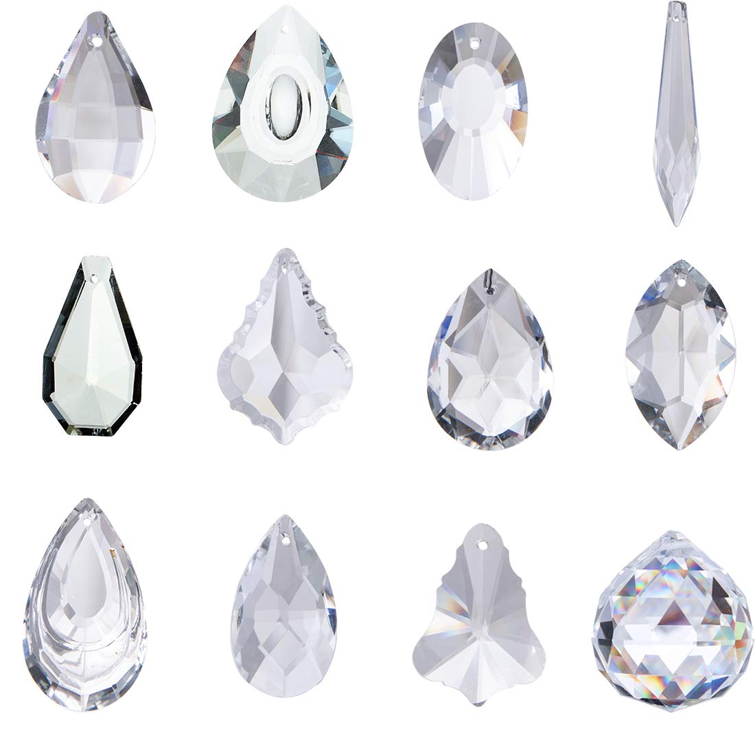 Pack of 24 Clear Crystal Suncatcher Chandelier Lamp Lighting Drops Pendants,Hanging Glass Ball Prisms Window Home Decor