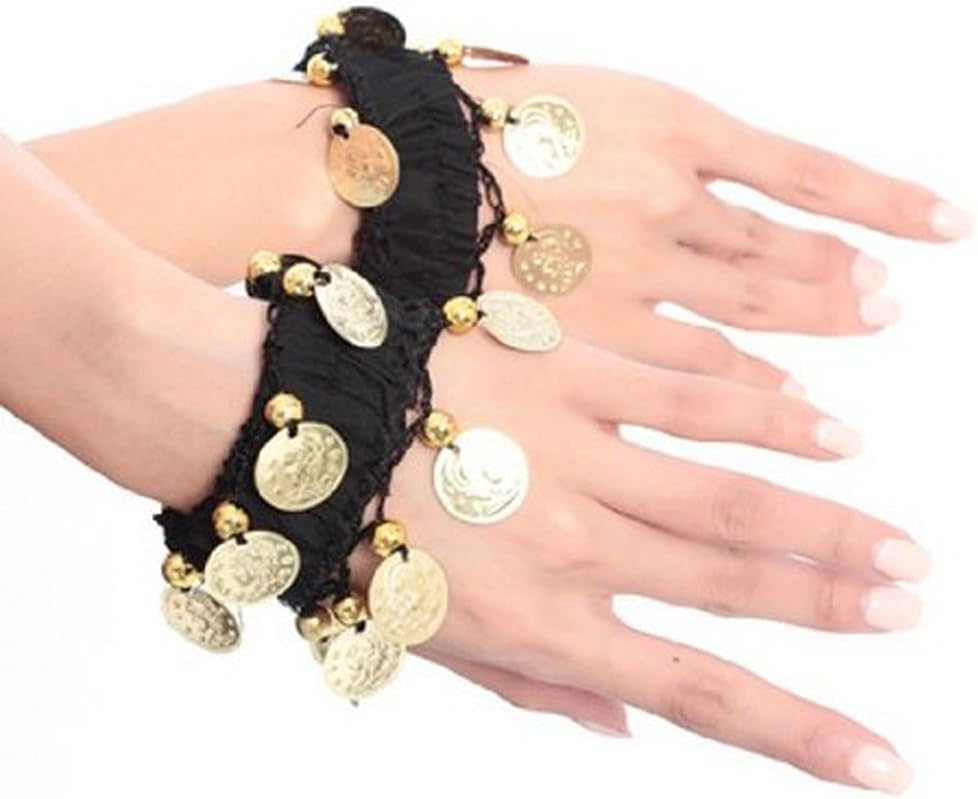 BellyLady Belly Dance Wrist Ankle Cuffs Bracelets, Halloween Costume Accessory