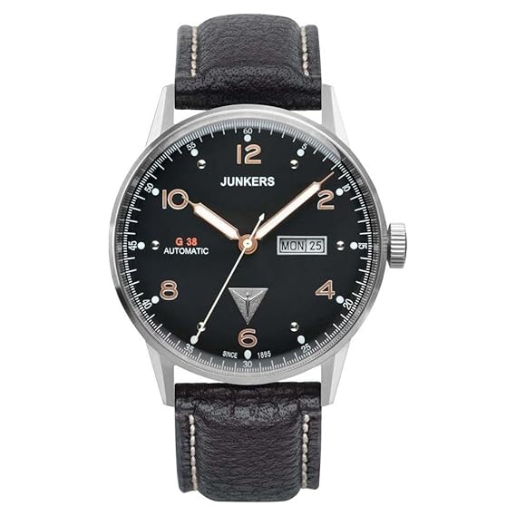 Junkers Herren Analog Automatik Uhr mit Leder Armband 69665
