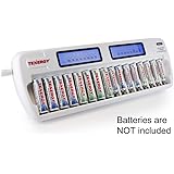 Tenergy TN438 16-Bay Auto-detect AA/AAA NIMH/NICD LCD Built-in IC protection Smart Intelligent Battery Charger With AC Wall Adapter And Car Adapter