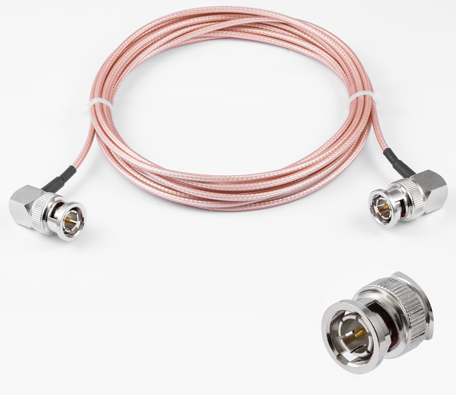 Vecys BNC Male Right Angle to BNC Male Right Angle Cable 75ohm HD-SDI RG179 RF Coaxial Pigtail Jumper Cable 10ft/3m for VCR Camera Marine CB Radio CCTV Monitor