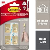 Command Small Metallic Hooks Gold Colour 4 Hooks 5 Strips Damage Free Hanging view 2