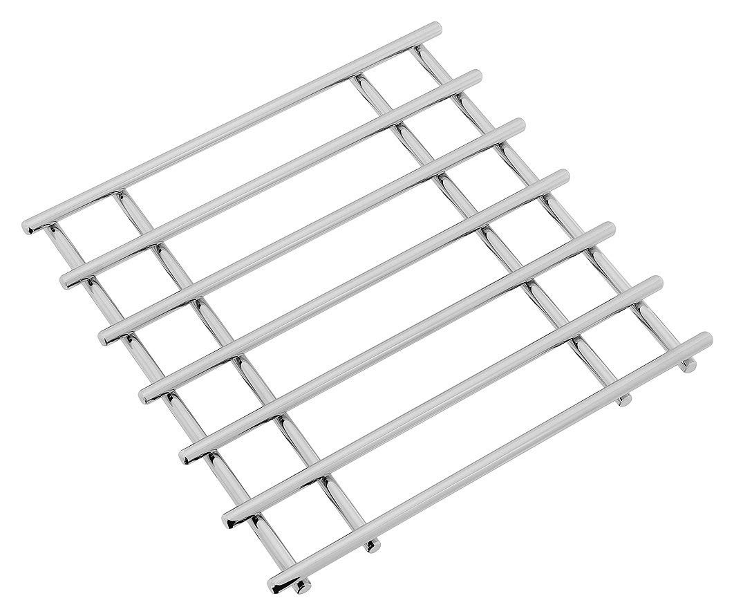 Judge Square Trivet, 25 x 24 x 1.5 cm, Stainless Steel, Silver