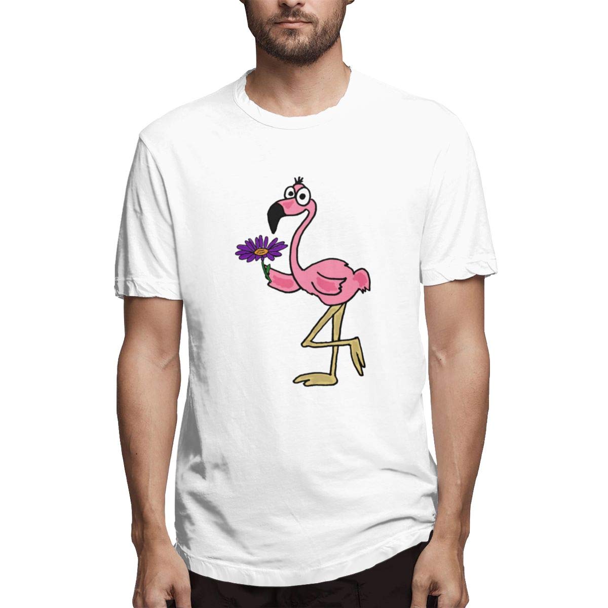 Sy Compact Pink Flamingo With A Purple Daisy S Cool Short Sleeve T